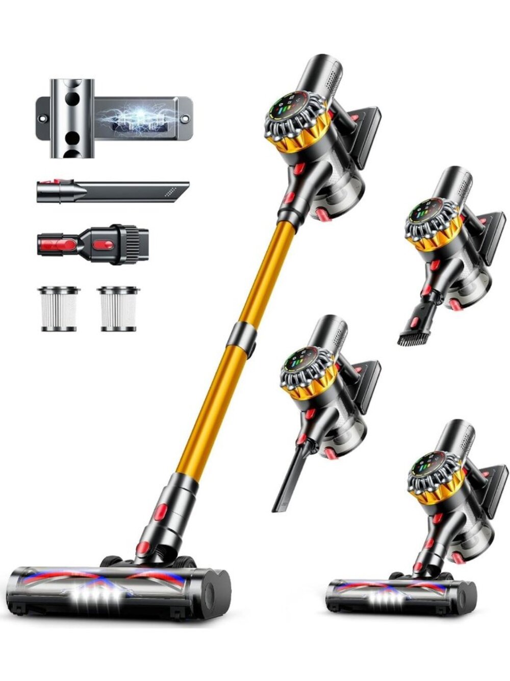 Powerful Cordless Stick Vacuum Cleaner - 600W, 65Mins Runtime, Pet Hair, Touch